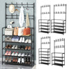 Iron Clothes Rail Coat &Shoe Rack Hook Storage Shelf Dress Hanging Display Stand