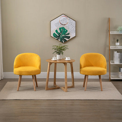 2 Pcs Fabric Velvet Accent Chairs Armchairs Padded Seat Home Office Living Room