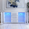 Modern Sideboard Display Cabinet Cupboard High Gloss 2 Doors 3 Drawers LED