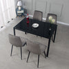 Glass Dining Table and 2 / 4 Grey Chairs Optional Lounge Office Home Furniture