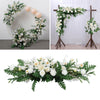 3PCS Artificial Wedding Arch Rose Flower Row Top Table Centrepiece Vase Set