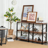 3-Tier Console Table Rustic Wooden Sofa Side Table Hall Desk W/ Storage Shelves