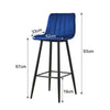 2x Dining Room Kitchen Bar Chairs High Stools Velvet Grey Blue Breakfast 67cm