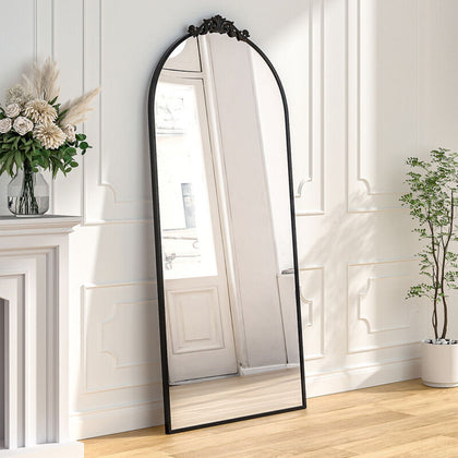 Chic Garden Villa Window Décor Mirror Wall Mounted Metal Frame In/Outdoor Decor