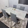 Grey Dining Table And 4 Chairs Dining Room Wood kitchen table and Leather chairs