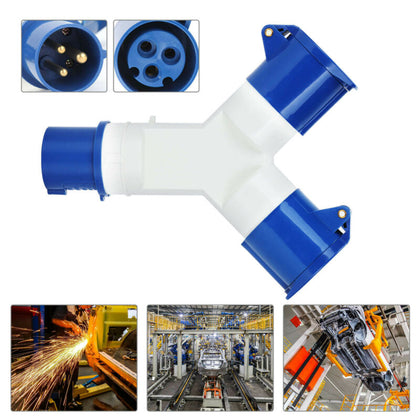 2 Way Splitter 16A Electric Mains Hook Up Lead Adaptor Caravans Motorhomes