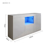 TV Unit Cabinet Stand Sideboard Cupboard Matt Body High Gloss Doors LED Light
