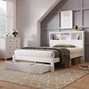 Wooden Storage Bed Frame with Bookcase Shelves Underbed Drawer QR