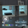 LED TV Cabinet TV Stand TV Unit 140cm with 5 Open Compartments 1 Door RGB Lights