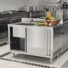 Stainless Steel Commercial Kitchen Sink Single/Double Bowl Storage Cupboard