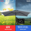 2x3m Rectangle Garden Parasol with Base Set Beach Umbrella Sun Shade Crank Tilt