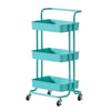 3 Tiers Kitchen Trolley Cart Slim Rolling Storage Rack Tray Shelf Rolling Wheels