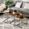 Set of 3 Nesting Tables Industrial Stackable Coffee Snack Table Laptop Desk Home