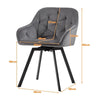 2 Swivel Velvet Dining Chairs Rotatable Metal Legs Kitchen Chairs CLIPOP Modern