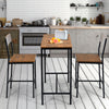 3PCS Small Table and 2 Chairs Bar Kitchen Dining Breakfast Furniture Set W/Shelf