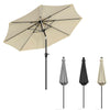 Solar LED Strip Parasol Outdoor Garden Sun Shade Umbrella With Crank Tilt