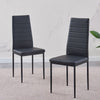 2x Black Faux Leather Padded Seat Dining Chairs Dining Room Kitchen Living Room