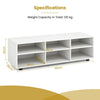 TV Stand for TVs up to 55 Inches Wooden 6 Storage Compartments TV Cabinet Table