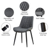 Pair of Grey Faux Leather Dining Chairs Dining Room Kitchen Furniture Chairs
