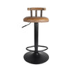 2 PU Breakfast Bar Stools Leather Seat Pub Style Vintage Wood Swivel Adjustable