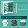 Wooden Buffet Cabinet Storage Sideboard Cupboard 2 Glass Doors Adjustable Shelf