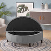 Semi Round Ottoman Storage Stool Bench Bed End Chair Footstool Blanket Chest Box