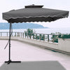 Garden Parasol Banana Cantilever Umbrella Crank Sun Shade Patio Outdoor W/ Base