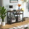 Multipurpose Console Table Industrial Entryway Table Sofa Table with 4 Shelves