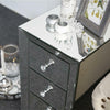 Pair of Bedside Chest Side Table 3 Drawers Cabinet Mirrored Glass Nightstand