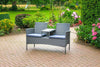 2 Seater Rattan Love Chair Garden Furniture Wicker Patio Seat Outdoor With Table