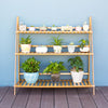 100cm Bamboo Plant Stand Outdoor Indoor Flower Stand Folding Corner Shelf Garden