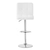 Set of 2 Bar Stools Faux Leather White Bar Chair Height Adjustable Kitchen New