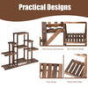 6-Tier Wooden Plant Stand 9 Pots Flower Display Shelf Indoor Outdoor Decoration