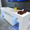 130cm Matt High Gloss TV Stand Cabinet Unit Front Sideboard Shelves LED Lights