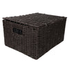 3x Weave Basket Storage Cabinet Chest Drawers Storage Box Bedroom Brown