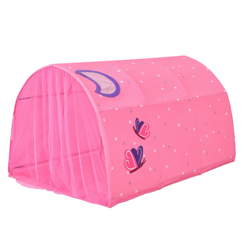 Kids Bed Tunnel Tent Portable Pop Up Playhouse with Double Mesh