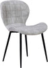 2/4x Dining Chairs Light Grey Fabric Upholstered Seat with Black Legs Home
