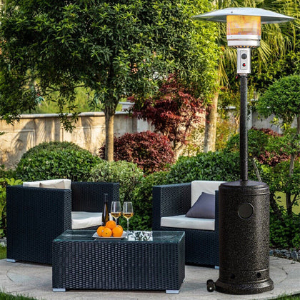 13KW Gas Patio Heater with Wheels Stainless Steel Outdoor Garden Burner Warmer