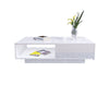 Modern High Gloss Coffee Table With Storage Drawer For Living Room White Black