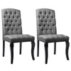 2/4pcs Chesterfield Dining Chairs High Back Fabric Padded Kitchen Dinner Seat