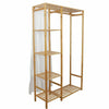 6 Tier Bamboo Garment Rack Storage Shelves Clothes Hanging Wardrobe Closet Stand