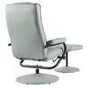 Grey Lounge Recliner Chair 360' Swivel & Footstool Armchair Grey Faux Leather