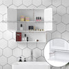 Bathroom Wall Cabinet Storage Cupboard with Mirror Wooden Shelves White Or Grey