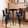 Rustic Metal High Bar Table Set Kitchen Pub Table & 2/4 Stools Dining Breakfast