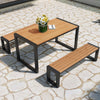 Outdoor Plastic Wood table Table & Chair Sets Yard Garden Armchair Table Set