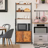 4-Tier Kitchen Baker’s Rack Industrial Storage Shelf Microwave Stand W/ 2 doors