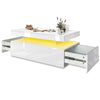 Wooden LED Coffee Table With Storage 2 Drawers Living Room Furniture High Gloss