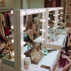 Hollywood Dressing Table with LED Lights Vanity Mirror Fr Make Up Bedroom