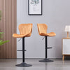 2x Bar Stools Kitchen Breakfast Chairs Gas Lift Swivel Faux Leather Velvet Chair