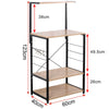 4 Tier Kitchen Stand Shelf w/ 4 Hook Microwave Oven Bakers Storage Shelves Rack